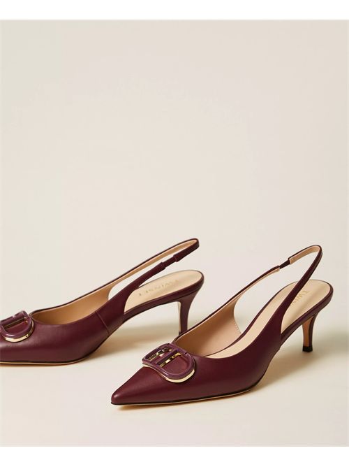 Décolleté sling back con Oval T TWINSET | TCP030/05609